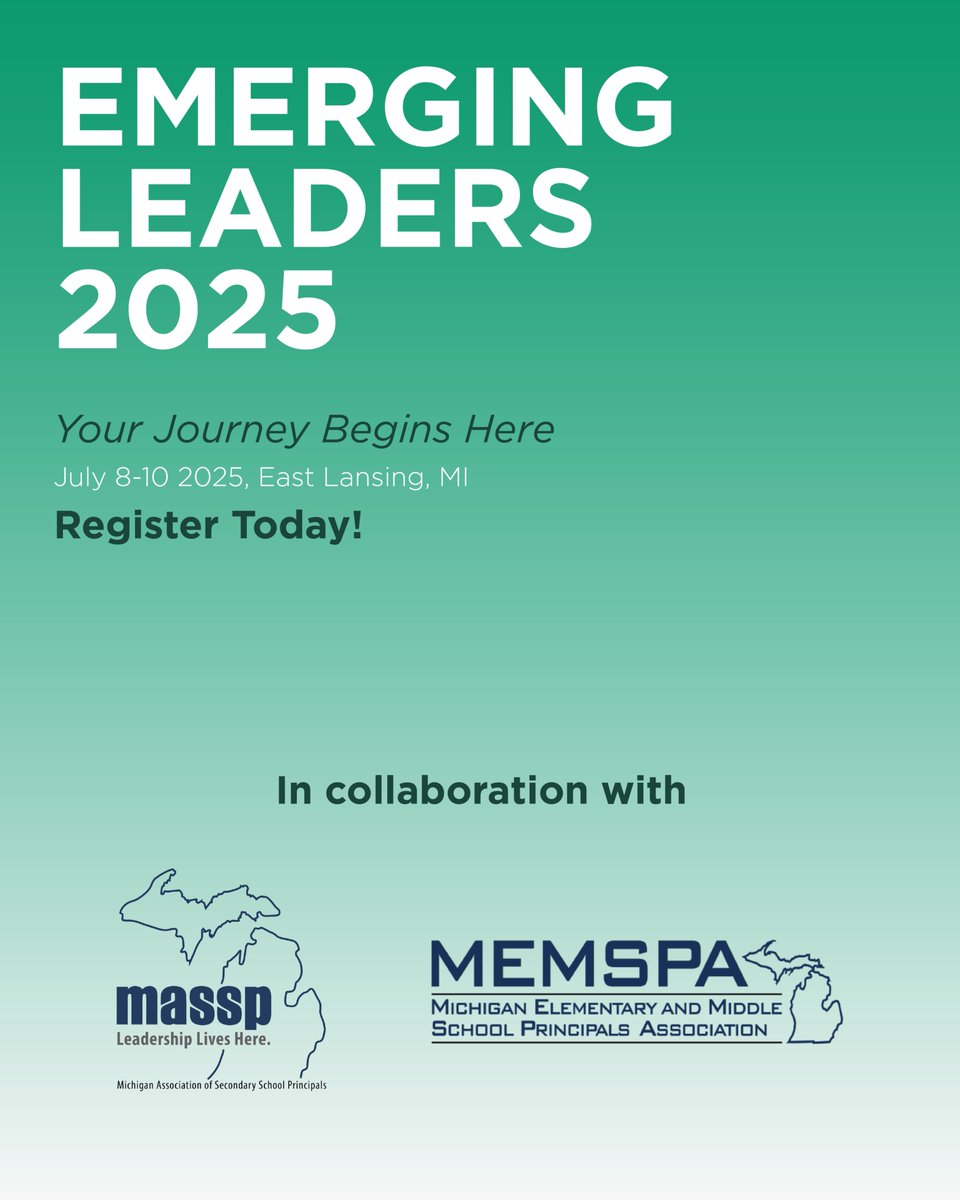 MSU K12 Outreach (@msu_k12) on Twitter photo Register to attend the 2025 Emerging Leaders conference. Co-sponsored by <a href="/massp/">Secondary Principals</a> and <a href="/MEMSPA/">MEMSPA</a> Conference attendees will gain valuable insights through panel discussions, networking, interactive activities, an inspiring plenary speaker, and practical career guidance. Link in bio! Register to attend the 2025 Emerging Leaders conference. Co-sponsored by <a href="/massp/">Secondary Principals</a> and <a href="/MEMSPA/">MEMSPA</a> Conference attendees will gain valuable insights through panel discussions, networking, interactive activities, an inspiring plenary speaker, and practical career guidance. Link in bio!