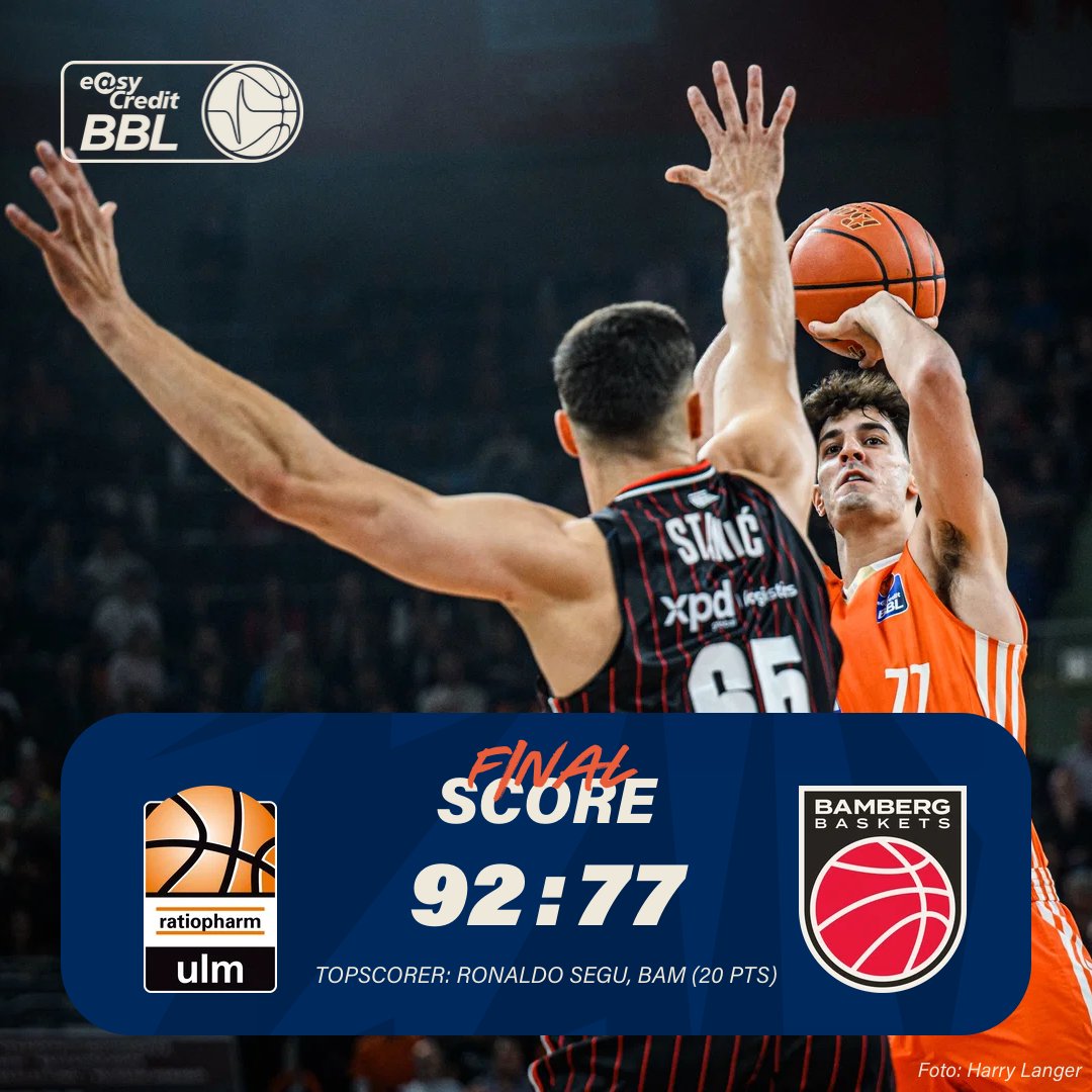 easyCredit BBL (@easycreditbbl) on Twitter photo ๐ Final Score โ๏ธ
Trotz respektabler Aufholjagd seitens der <a href="/Bamberg_Baskets/">Bamberg Baskets</a> holen sich <a href="/ratiopharmulm/">ratiopharm ulm</a> den nรคchsten Sieg im eigenen Haus
Endstand: 92:77 fรผr Ulm ๐ช
๐บ Alle Spiele der #easyCreditBBL live bei <a href="/dynsport/">Dyn Media</a>!
#WelcomeToWow #MadeToWow ๐ Final Score โ๏ธ
Trotz respektabler Aufholjagd seitens der <a href="/Bamberg_Baskets/">Bamberg Baskets</a> holen sich <a href="/ratiopharmulm/">ratiopharm ulm</a> den nรคchsten Sieg im eigenen Haus
Endstand: 92:77 fรผr Ulm ๐ช
๐บ Alle Spiele der #easyCreditBBL live bei <a href="/dynsport/">Dyn Media</a>!
#WelcomeToWow #MadeToWow
