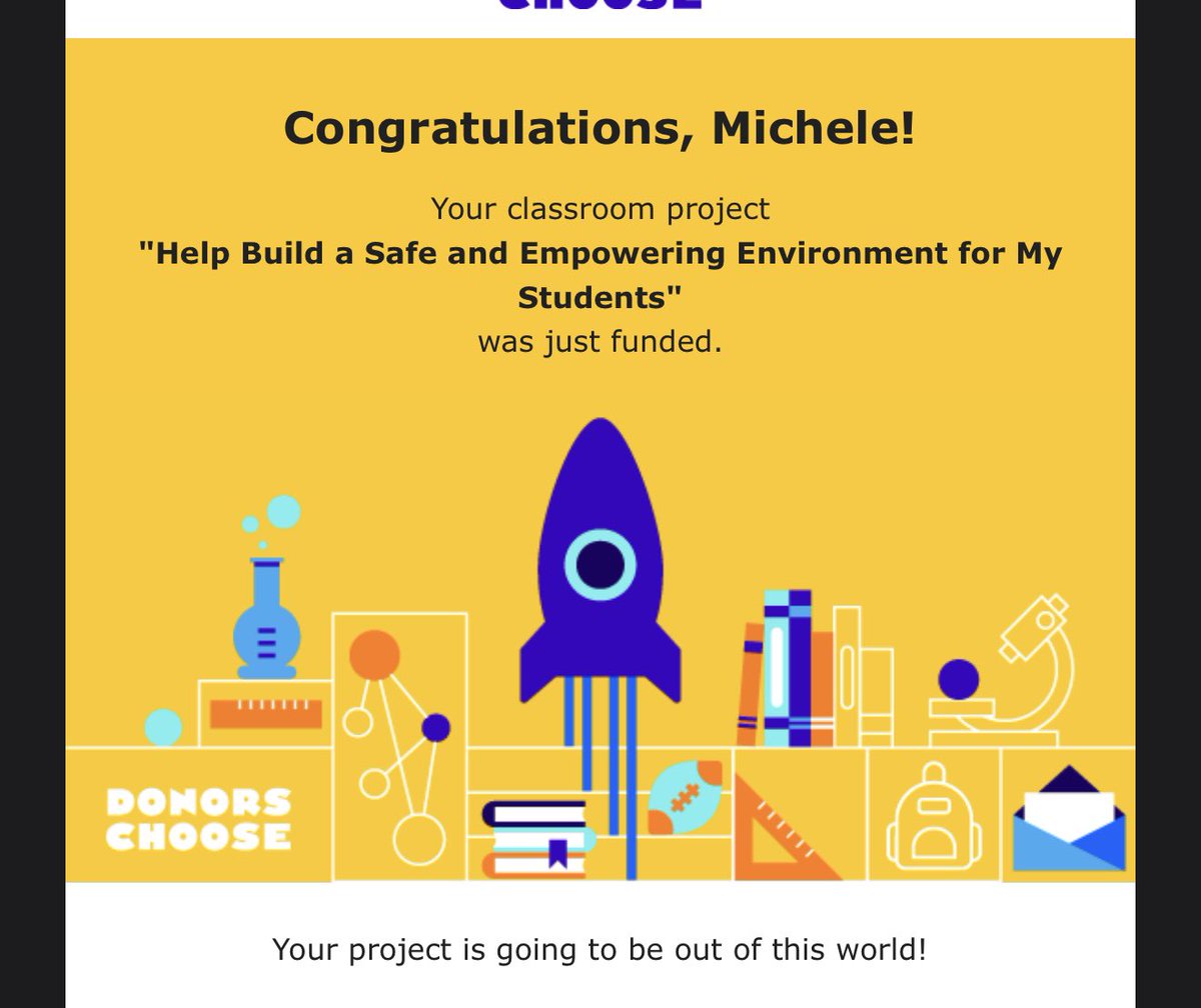 MrsDSpEd's tweet image. My @DonorsChoose project is FULLY FUNDED—and I’m in tears!
Thank you to everyone who donated, shared, and believed in my Life Skills classroom.
Your support means the world!

#FullyFunded #ThankYou #DonorsChoose #SupportEducators #GratefulHeart
