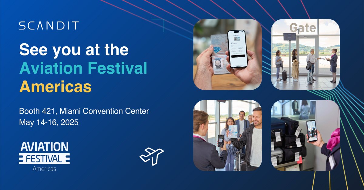 Scandit's tweet image. 🛫 Next week, we'll be at @AFA_conf and, if you'll be around, it's the perfect opportunity to find out more about smart data capture in air travel.
Drop by booth 421 and see how above-the-wing, below-the-wing, and customer engagement processes can be streamlined and enhanced!