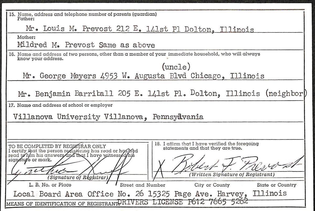 Robert Francis Prevost, the first American pope, has taken the name Pope Leo XIV.

See his Selective Service Registration Card from 1973!