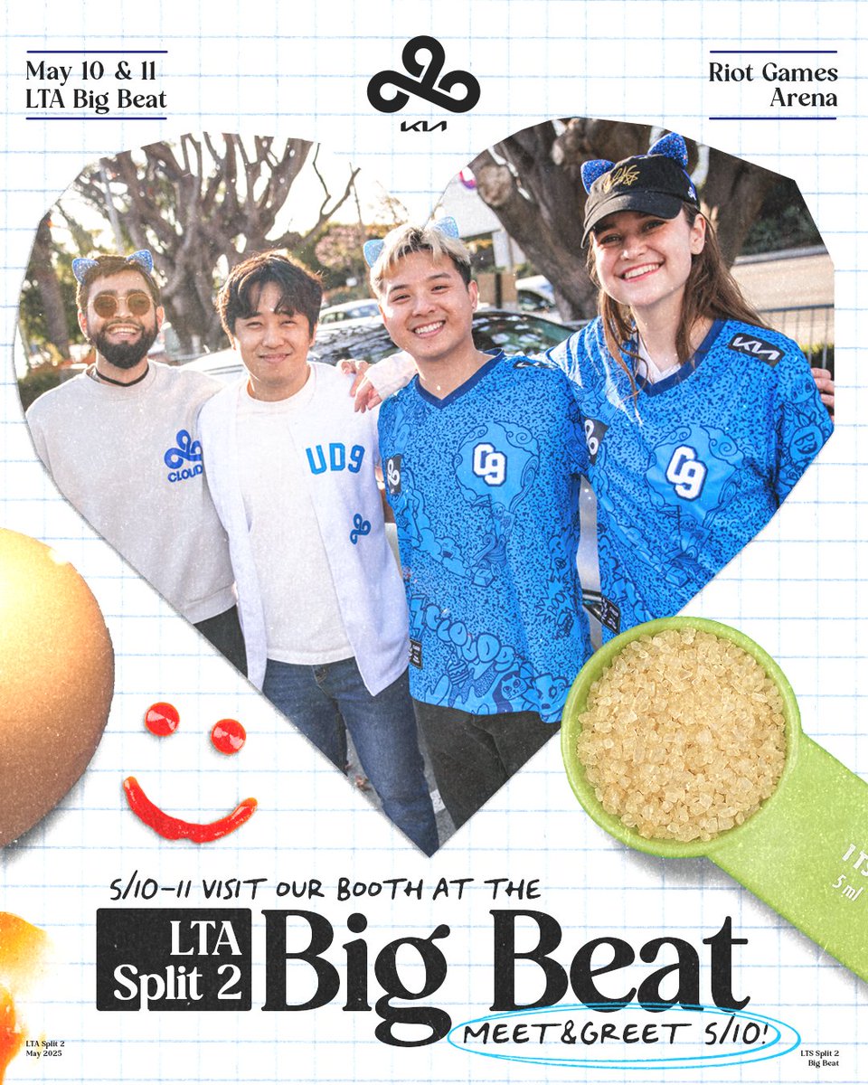 Come meet the C9 Kia players, try our new trivia game, and explore the spirit realm with LTA fans this weekend! Come blossom with us 💙🌷🌸

📍 Riot Games Arena
📅 May 10 and May 11