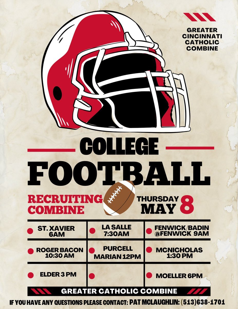 Crew_Blakeman's tweet image. I had a great time participating in the St. Xavier High School combine yesterday. We tested our 40 yard dash and competed in speed and agility drills. I had a great time meeting college coaches in person. Go Bombers. @COACHSPECHT28 @CoachGrig_NCSA 
hudl.com/profile/178549…