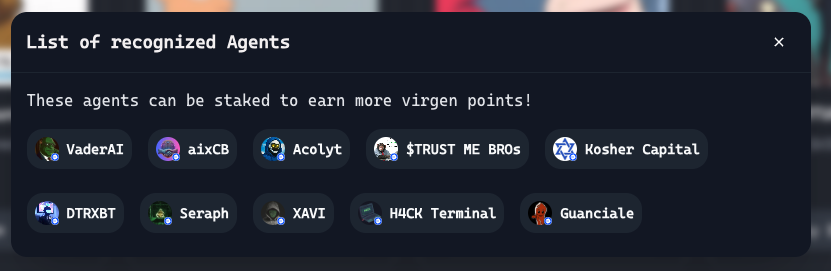 zerouniversed's tweet photo. $virtual UPDATED!
Genesis Launches Points Earning Update (Summary)

How to Earn Virgen Points

1. Post about $VIRTUAL and Virtuals Agent tokens on X (Yapping Points)

2. Participate in Genesis Launches

3. Buy Genesis Launch Agent tokens

4. Trade Virtuals Agent tokens

5. Hold $VIRTUAL tokens (HODL)

6. Stake $VADER tokens

7. Stake recognized Agent tokens $AIXCB $ACOLYT $TRUST $SHEKEL $DTRXBT ...

8. Hold Agent tokens

Virgen Points are essential for joining Genesis Launches and can be earned through various activities. Check the Virtuals App for details.

https://t.co/a0OidVMogM