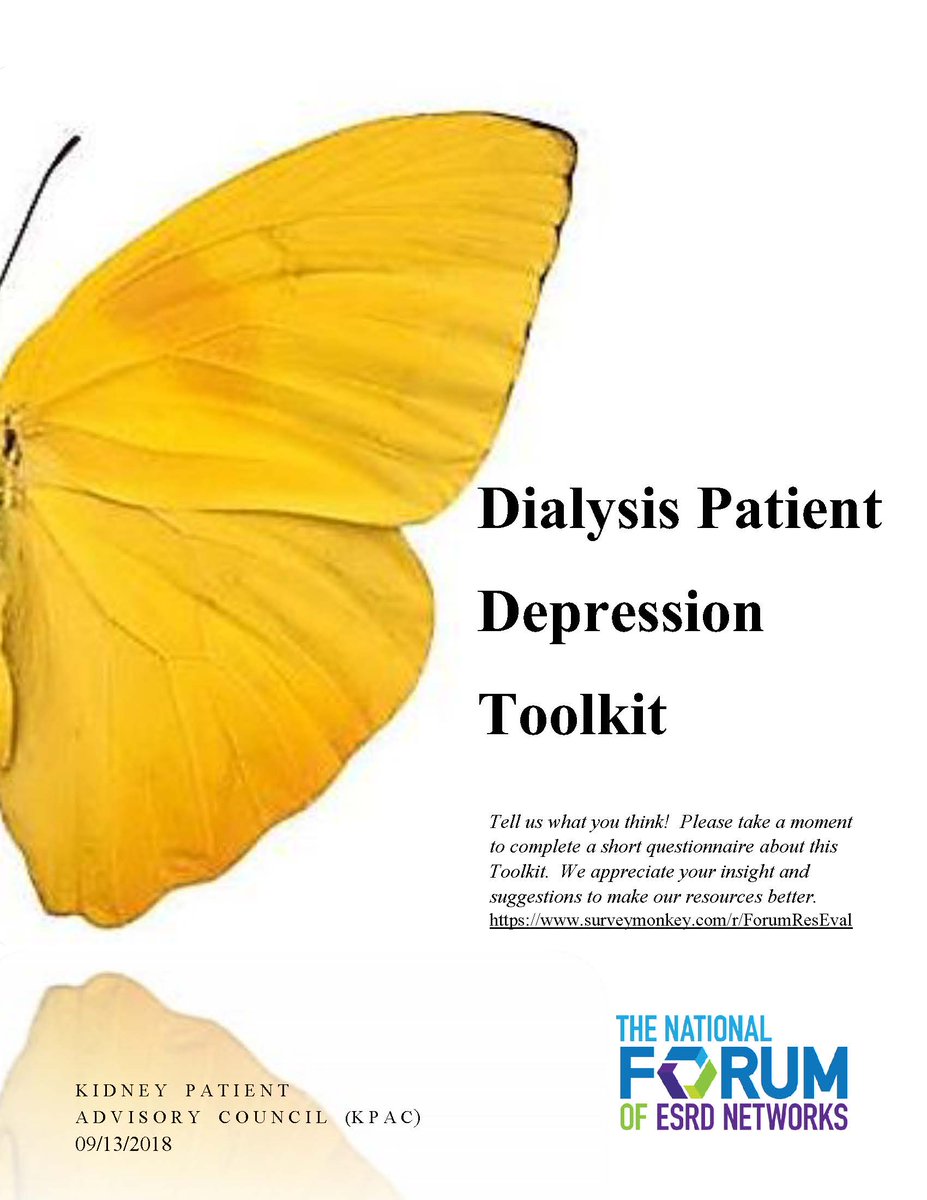 May is #mentalhealthawarenessmonth. Did you know that the Forum has a depression toolkit created BY patients FOR patients? If you or your patients need help with depression, start here: esrdnetworks.org/toolkits/patie…