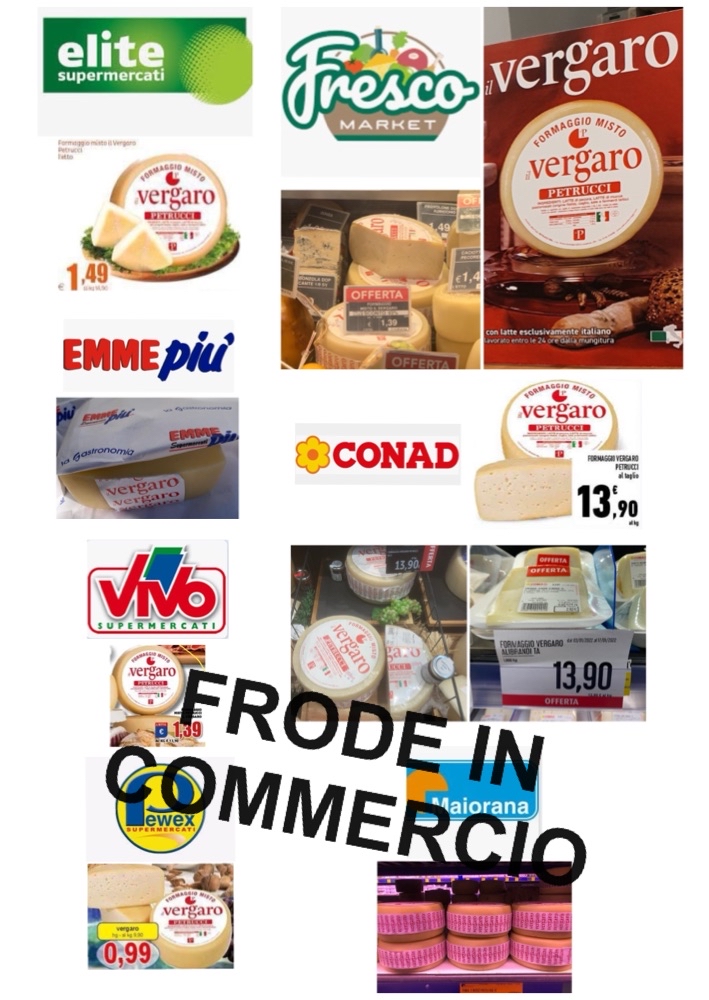 6⃣

BANDO DI VENDITA: LO SCEMPIO DEI MARCHI 

🚨Antecedentemente all'asta del 26.01.2022, per tutto l'anno 2021, a partire da fine 2020, la F.lli Petrucci srl, aggiudicataria illegittima e fraudolenta, mette nel mercato Italiano un finto formaggio "Vergaro", che specialmente nel