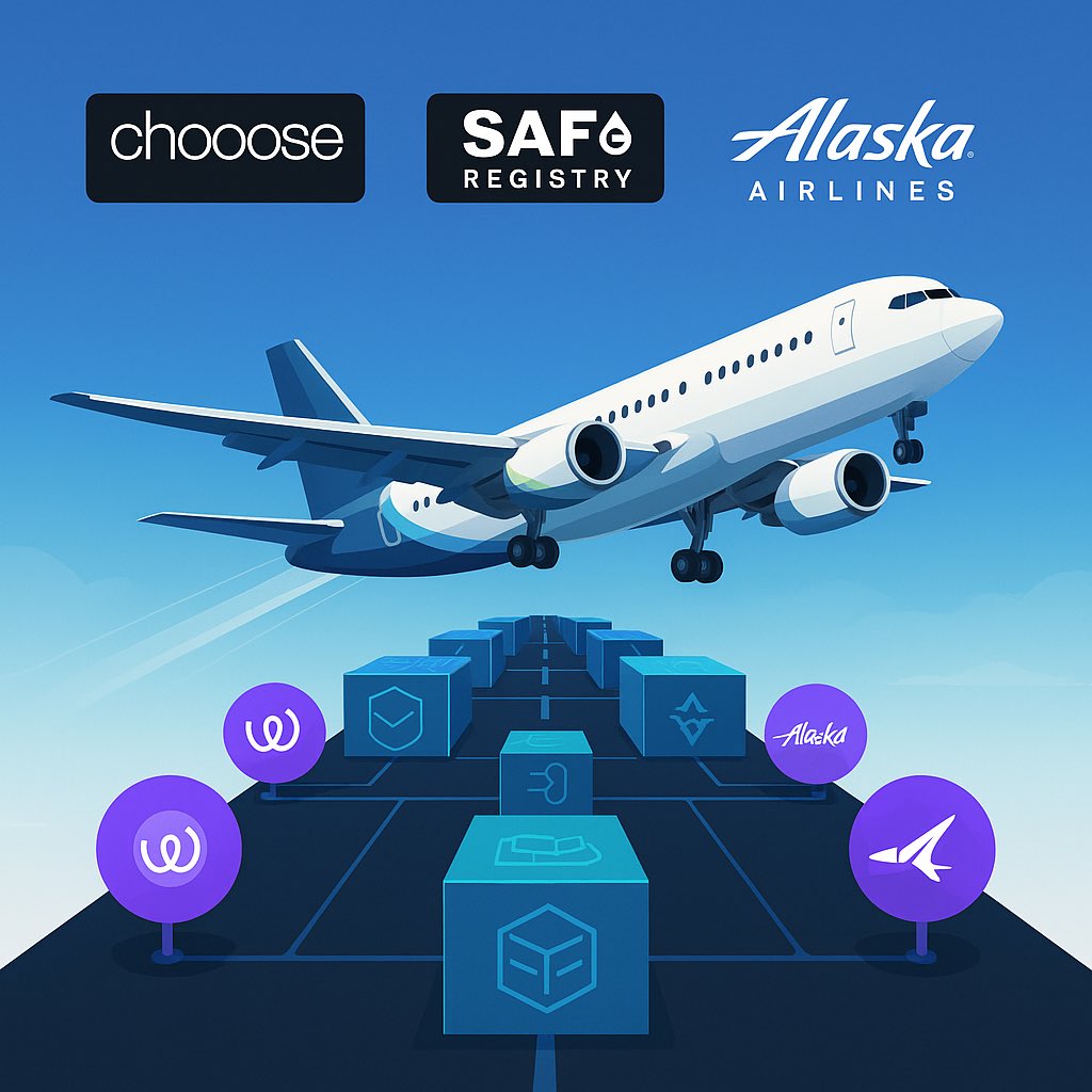 Jeroen (@jeroenewx) on Twitter photo 🚨 IT’S HAPPENING 🚨
The SAFc Registry, built by Energy Web and verified by $EWT Worker Nodes, has entered the real world.
<a href="/AlaskaAir/">Alaska Airlines</a> Alaska Airlines is now the first to leverage a full integration with Chooose.
“…enabling Alaska to scale transactions and position customers 🚨 IT’S HAPPENING 🚨
The SAFc Registry, built by Energy Web and verified by $EWT Worker Nodes, has entered the real world.
<a href="/AlaskaAir/">Alaska Airlines</a> Alaska Airlines is now the first to leverage a full integration with Chooose.
“…enabling Alaska to scale transactions and position customers