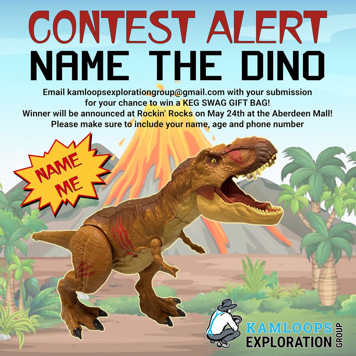 CONTEST ALERT!!! 
Celebrate #BCMiningMonth with The Kamloops Exploration Group!
Help us name the newest KEG Member! 
Send your submissions to kamloopsexplorationgroup@gmail.com
Please include your name, age and phone number. 
One lucky winner will win some of our coolest KEG swag
