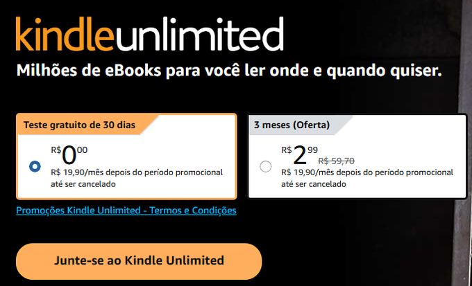 🚨OFERTA DE KINDLE UNLIMITED🚨

📱3 MESES POR R$2,99:
amzn.to/42MY9oY
amzn.to/42MY9oY

📚 Cupom 40% off em Livros: amzn.to/3SqHRMo

📚R$20 OFF acima de R$60; Veja se você é elegivel: amzn.to/451CWZQ

➡️Esquenta Book Friday: amzn.to/43jnKG9