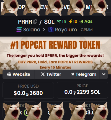 PRRR_REWARD's tweet photo. DEX ads used to be boring.
Then $PRRR pulled up with a smug face and 15-minute reward energy.
Now it’s a whole vibe. https://t.co/JOOqcISBZG