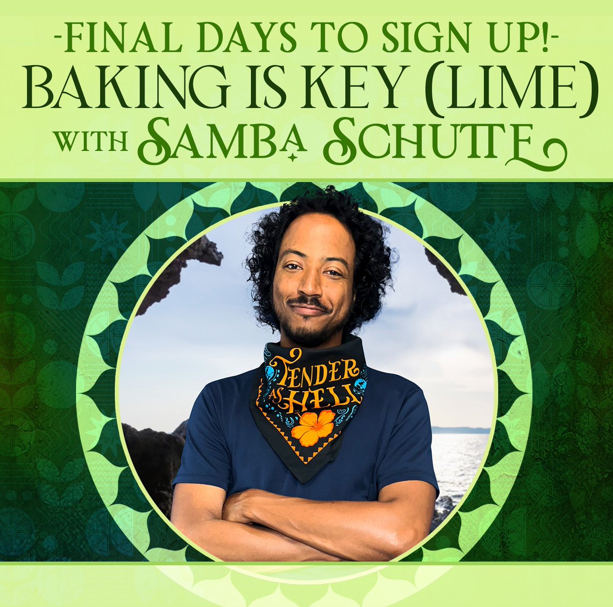 sambaschutte's tweet image. Just two days left to sign up for my special Mother’s Day online baking class!👨🏾🍳🍋🟩 Dodge scurvy with me while we support @everymomcounts!🙏🏾 (PS: there are only about 25 bandanas left, you guys are amazing!🏴☠️❤️) Event and bandana link here:
shopstands.com/collections/pi…
