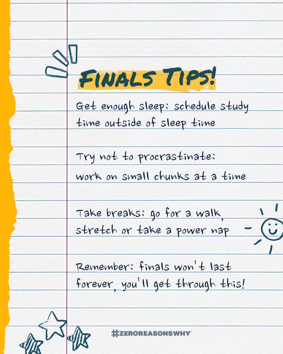 As the semester winds down and we get closer to finals, don't forget to take care of your mental health. 🧠 💛  

Here are some tips to share to help you prepare! What else would you add to the list?