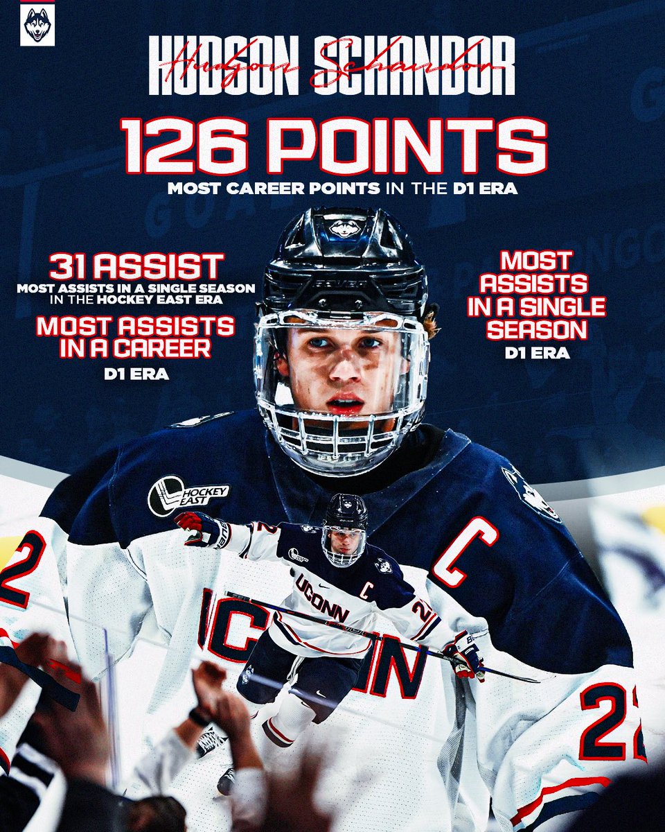 What a legacy for our captain‼️

Hudson Schandor forever left his mark on UConn hockey❄️🏒🚌