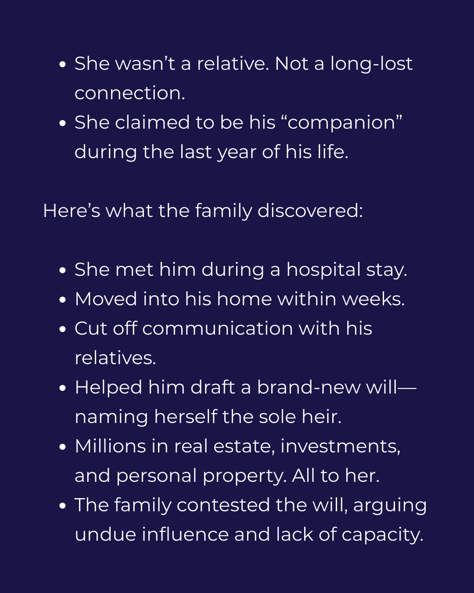 Brad_P_Scott's tweet photo. ⚠️ Beware of those who suddenly appear in someone’s final chapter... It might not be a coincidence. 🕵️‍♂️ Stay alert. 

#ProbateMatters #WillDisputes #EstateLaw #InheritanceIssues #ProbateAttorney #LegalAwareness https://t.co/Swh9qKEQdH