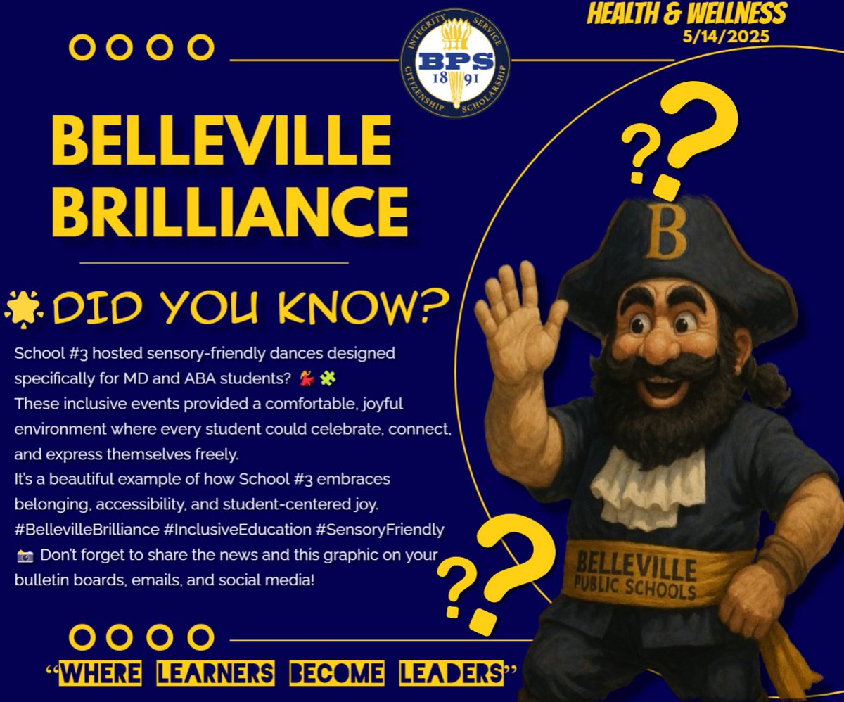 BellevillePS (@belleville_ps) on Twitter photo ππ§© Did You Know?
<a href="/S3_Belleville/">School 3 Belleville</a> created sensory-friendly dances for MD and ABA studentsβensuring every child could join the fun in a space designed just for them!
From music to movement, it was all about joy, comfort, and inclusion. π#BellevilleBrilliance #InclusiveEducation ππ§© Did You Know?
<a href="/S3_Belleville/">School 3 Belleville</a> created sensory-friendly dances for MD and ABA studentsβensuring every child could join the fun in a space designed just for them!
From music to movement, it was all about joy, comfort, and inclusion. π#BellevilleBrilliance #InclusiveEducation