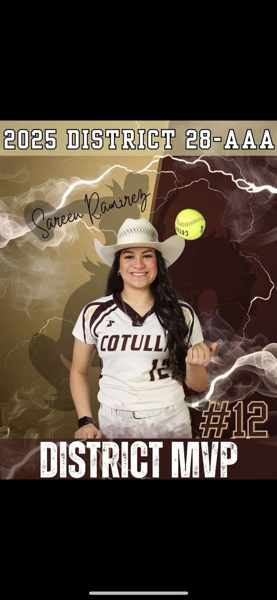 VERY grateful to be voted the DISTRICT 28-3AAA MVP.  I worked hard all season long and stayed consistent. 

My final season stats -
SB-43
PA-92
AB-77
AVG-.481
OBP-.565
OPS-1.396
HR-4
RBI-35
RUNS-44
BB-14
HITS-37
SLG-.831
SO-4
#uncommitted #sophomore27
<a href="/SBRRetweets/">Softball Recruiting Reposts</a> <a href="/1studathlete/">One Stud Athlete™️</a>