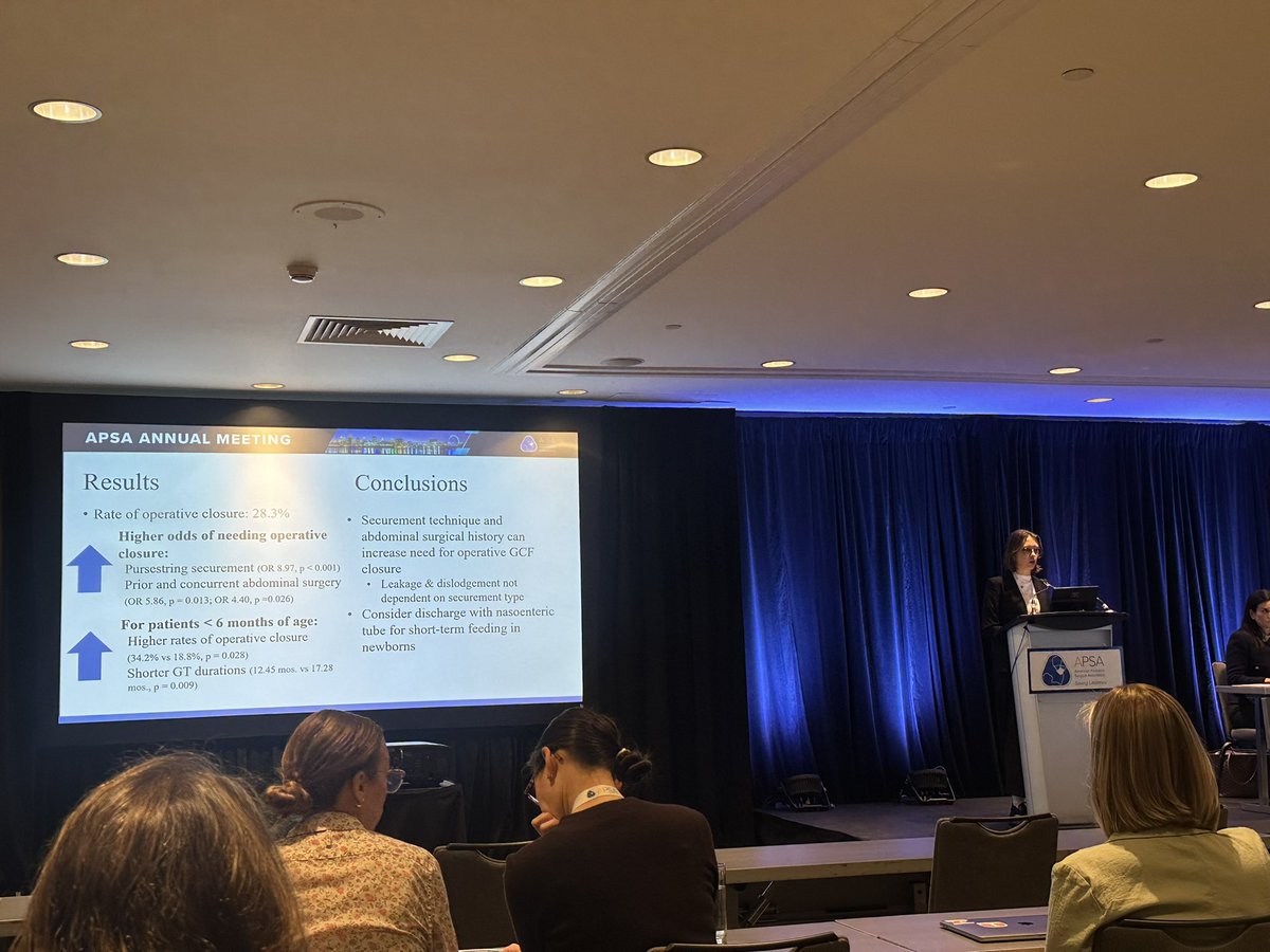 Nicole Santucci, MD (@nicolemsantucci) on Twitter photo Strong presentation by rising star Madeleine Yancy (MS2) on gastrocutaneous fistula after gastrostomy tube removal <a href="/WashUMedPedSurg/">WashU Medicine Division of Pediatric Surgery</a> <a href="/APSASurgeons/">APSA Surgeons</a> #APSA25 Strong presentation by rising star Madeleine Yancy (MS2) on gastrocutaneous fistula after gastrostomy tube removal <a href="/WashUMedPedSurg/">WashU Medicine Division of Pediatric Surgery</a> <a href="/APSASurgeons/">APSA Surgeons</a> #APSA25