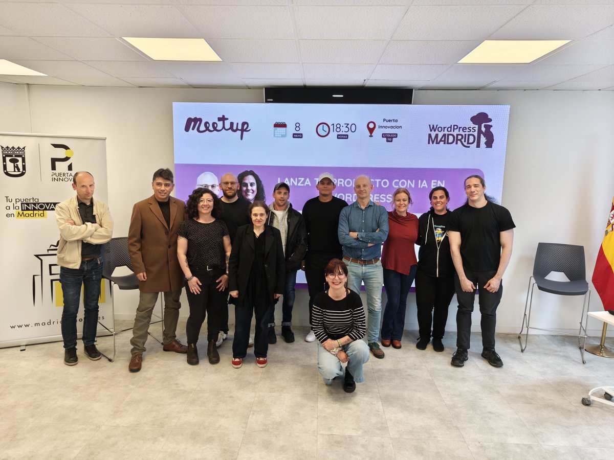 MadridWordPress (@madridwordpress) on Twitter photo Muchas gracias por acompañarnos hoy
Con fumata blanca y todo 😅
Ha estado muy bien ver una herramienta tan útil desarrollada por IA
<a href="/acirujano/">Ana Cirujano 🏳️🌈</a>
<a href="/AmadeuArderiu/">Amadeu Arderiu - AI for WordPress</a>
Patrocina <a href="/SiteGround_ES/">SiteGround España</a>
Nos acoge <a href="/Puerta_Inno/">Puerta Innovación</a> Muchas gracias por acompañarnos hoy
Con fumata blanca y todo 😅
Ha estado muy bien ver una herramienta tan útil desarrollada por IA
<a href="/acirujano/">Ana Cirujano 🏳️🌈</a>
<a href="/AmadeuArderiu/">Amadeu Arderiu - AI for WordPress</a>
Patrocina <a href="/SiteGround_ES/">SiteGround España</a>
Nos acoge <a href="/Puerta_Inno/">Puerta Innovación</a>