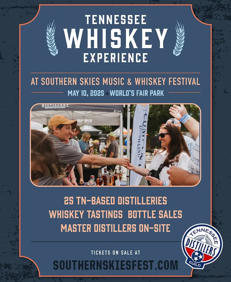 In addition to a day filled with great music, Southern Skies also hosts the Tennessee Whiskey Experience! We will be there tasting…Will you?
