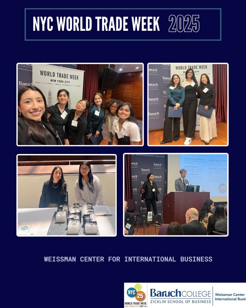 🌍 On May 7, the Weissman Center proudly hosts an invite-only World Trade Week NYC 2025 celebration (1–3 PM), spotlighting the power of global trade &amp; honoring key contributors. Grateful to our sponsors for making it possible! #WorldTradeWeek #WTWNYC2025