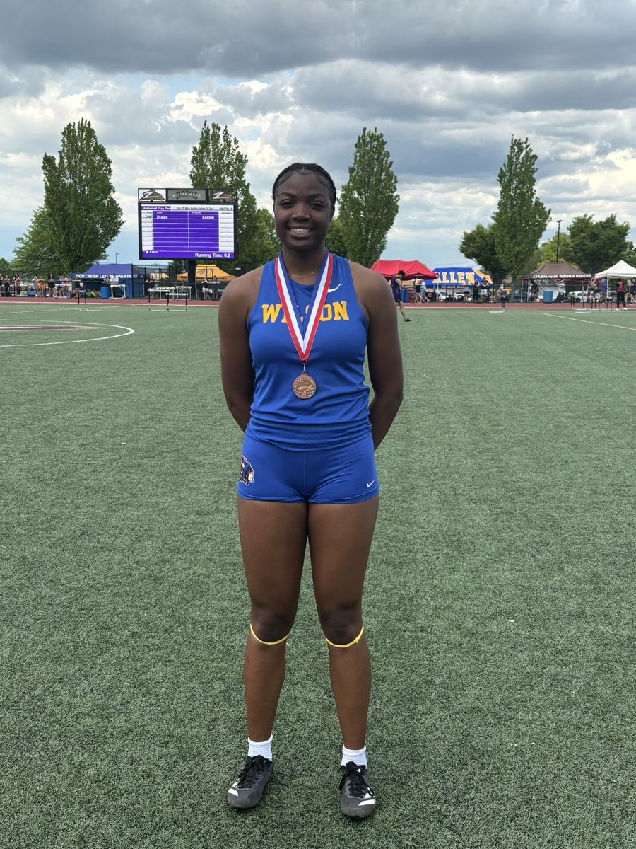 Day two of the Colonial League Championships starts off with Karla Tshiyonga earning 3rd Place in the 100m hurdles. #WarriorAthletics