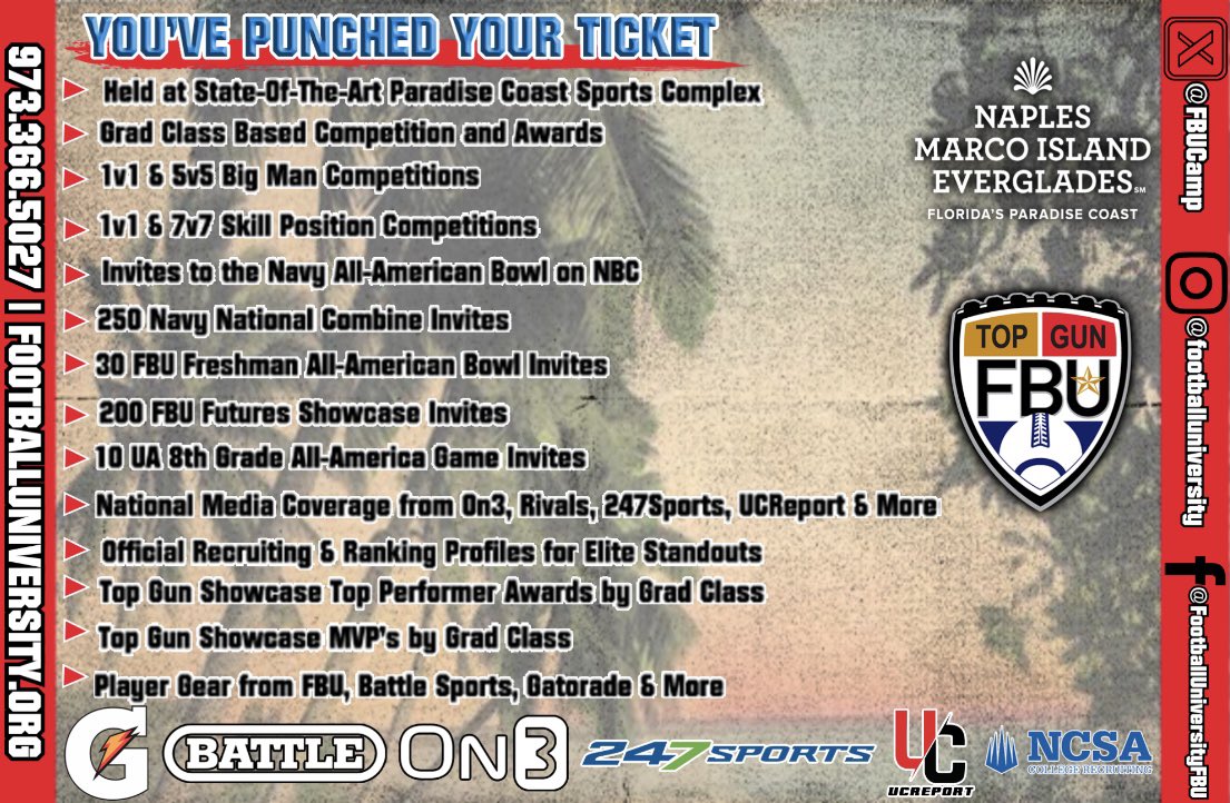 Levi Clemmons c/o 2028 (@leviclem28) on Twitter photo Grateful to get invited by <a href="/FBUcamp/">Football University</a> to go back to Naples and compete this summer.
<a href="/mshseagles1/">Mark Pemberton</a>
<a href="/KYFUTURESTARS/">Ricco Hughes</a>
<a href="/LippertScouting/">Ryan Lippert</a>
<a href="/drew_toennies/">Drew Toennies</a>
<a href="/CoachHarpMS/">Cody Harp</a>
<a href="/CoachMaynard4/">Dustin Maynard</a>
<a href="/natestorie33/">Nathan Storie</a>
<a href="/KevinMoses38/">Kevin Moses LLC</a>
<a href="/SportPrepX/">SportPrepX</a> Grateful to get invited by <a href="/FBUcamp/">Football University</a> to go back to Naples and compete this summer.
<a href="/mshseagles1/">Mark Pemberton</a>
<a href="/KYFUTURESTARS/">Ricco Hughes</a>
<a href="/LippertScouting/">Ryan Lippert</a>
<a href="/drew_toennies/">Drew Toennies</a>
<a href="/CoachHarpMS/">Cody Harp</a>
<a href="/CoachMaynard4/">Dustin Maynard</a>
<a href="/natestorie33/">Nathan Storie</a>
<a href="/KevinMoses38/">Kevin Moses LLC</a>
<a href="/SportPrepX/">SportPrepX</a>