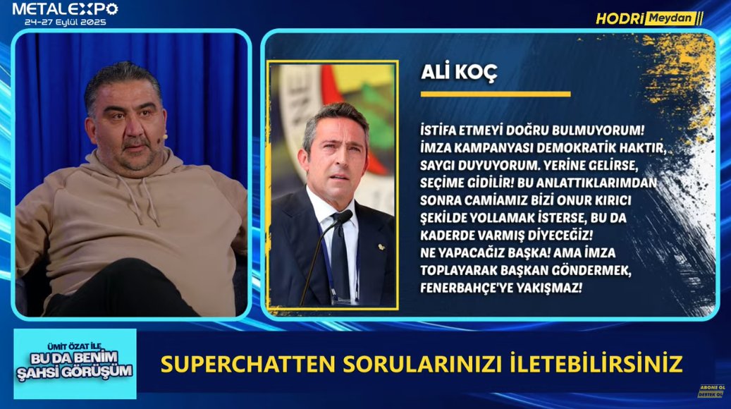 🔥 “BEN OLSAM BIRAKIRSAM SPONSORLUKLARI DA ÇEKERİM”

🟡🔵 <a href="/UmitOzatOnline/">Ümit Özat</a> : “Ali Koç’un yerinde olsam bırakırsam sponsorlukları da bırakırım. ‘Ben yemedim sen ye’ diye bir şey yok. Gelecekler ne koyacakları vadediyor mu?”

🛑CANLI 🎥 İzlemek için👇
youtu.be/XIEdwjkcmL4