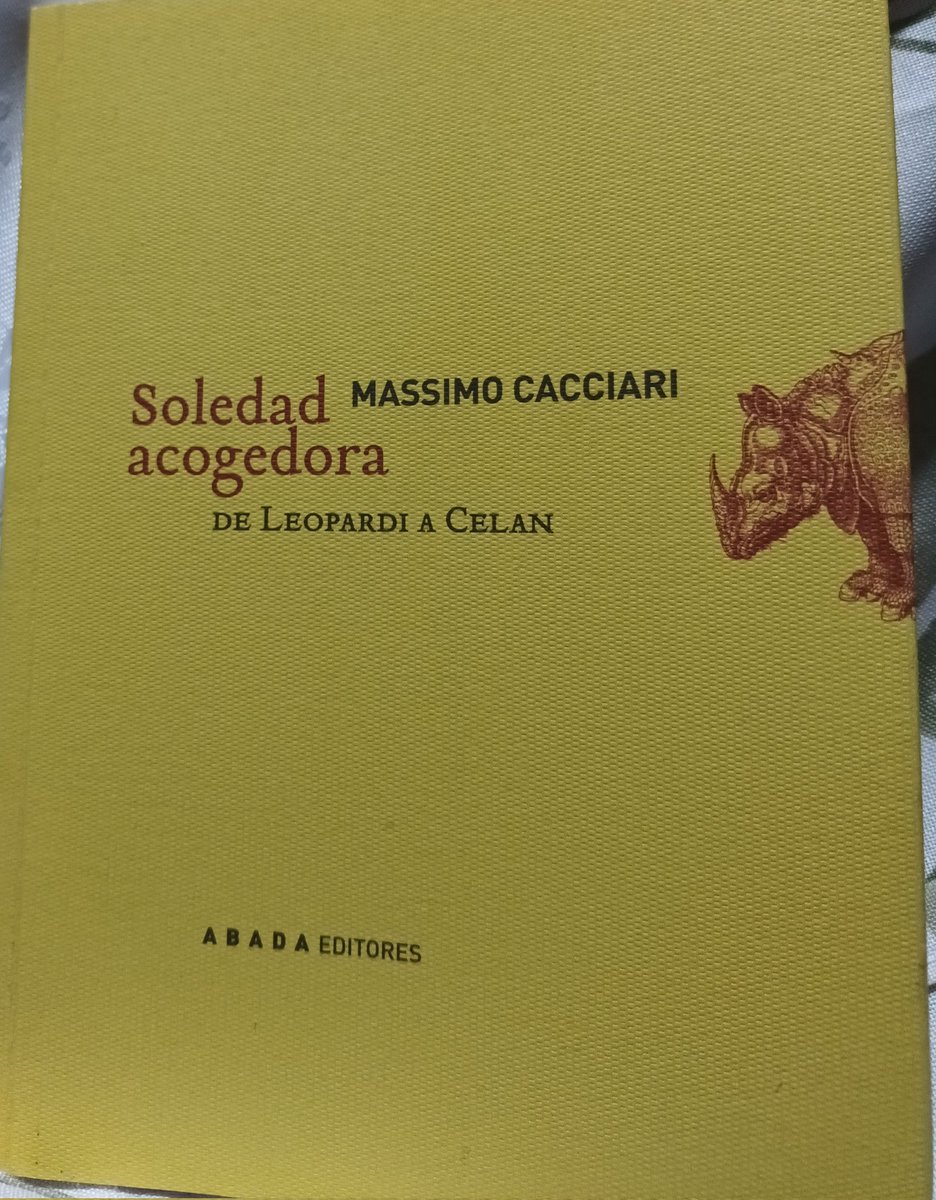 "La soledad que mira y que recuerda, que imagina y medita, es soledad que se abre acogedora; la soledad que es propia del amigo".

Massimo Cacciari.
Soledad acogedora.
Abada Editores, 2007.