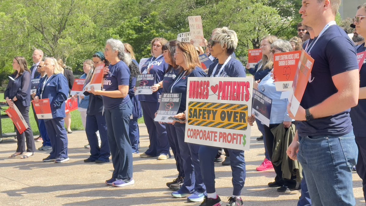 When hospitals refuse to staff safely, that puts everyone in danger. Proper staffing ratios provide better healthcare for our patients &amp; a safe environment for all staff. ~<a href="/RickOsuno/">Rick Lucas</a> <a href="/OhioNursesAssoc/">ONA</a> <a href="/AFTunion/">AFT</a> #RealSolutions #ProtectOurHeathcareProfessionals #ProtectOurPatients