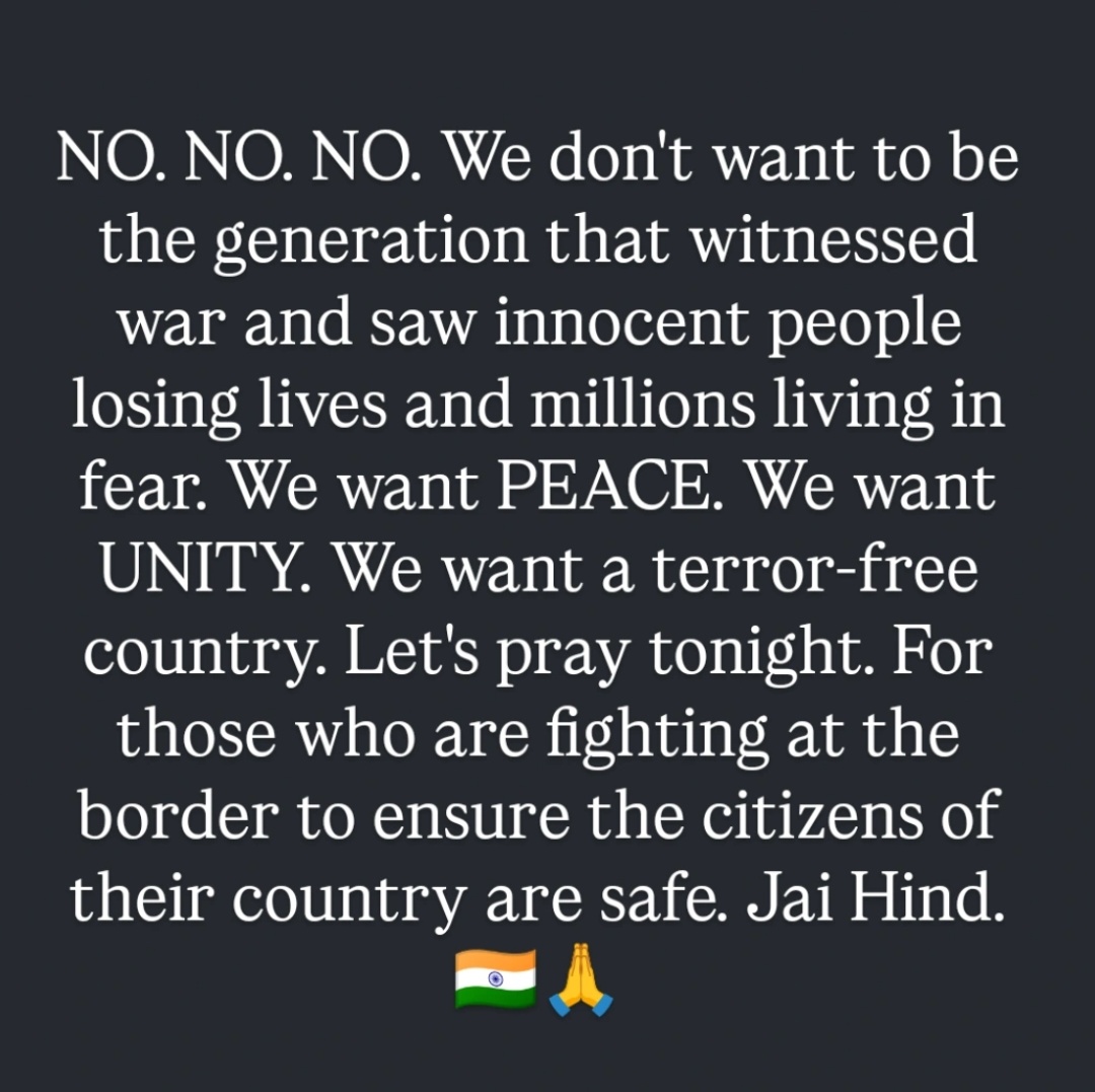 It's not easy. It's frightening. Prayers for everyone who is affected. Salute to the Indian army. This too shall pass. 🙏🇮🇳

#IndiaPakistanWar #IndianArmy #IndianArmedForces #SayNoToWar #IndoPakConflict