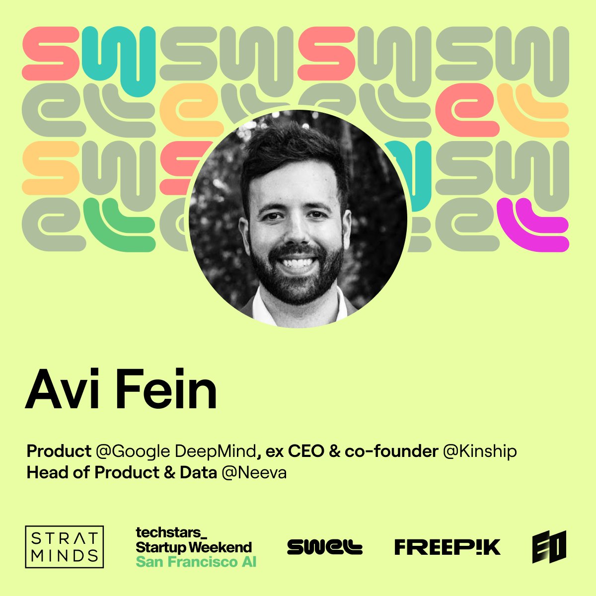 TechstarsSWSF's tweet image. Excited to spotlight Avi Fein, Product @GoogleDeepMind , former CEO &amp;amp; Co-founder Kinship, Head of Product &amp;amp; Data @Neeva  at The Future of Design: AI x UX Techstars Startup Weekend SF AI and @StratMindsVC .

🟠 The Future of Design: AIxUX Techstars ‍Startup Weekend San Francisco…