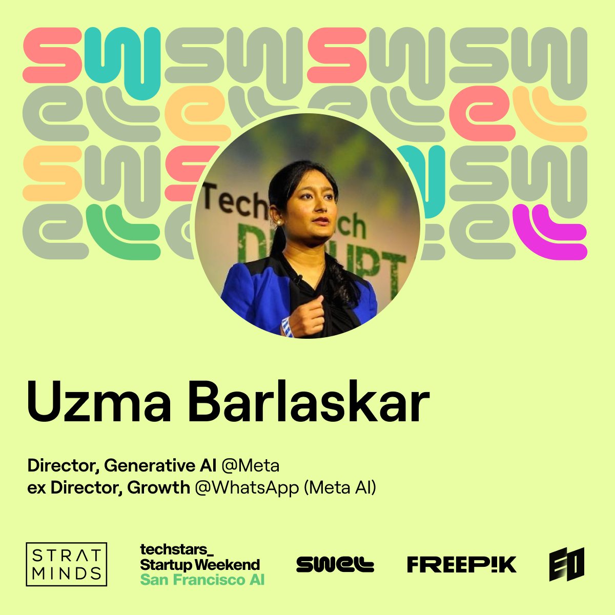 TechstarsSWSF's tweet image. Product. Growth. Generative AI.

Uzma Hussain Barlaskar @uzmabarlaskar , Director @Meta  and former Director @WhatsApp , is bringing it all to The Future of Design: AI x UX.

🟠The Future of Design: AIxUX Techstars ‍Startup Weekend San Francisco AI and @StratMindsVC 
🗓️ Thurs,…
