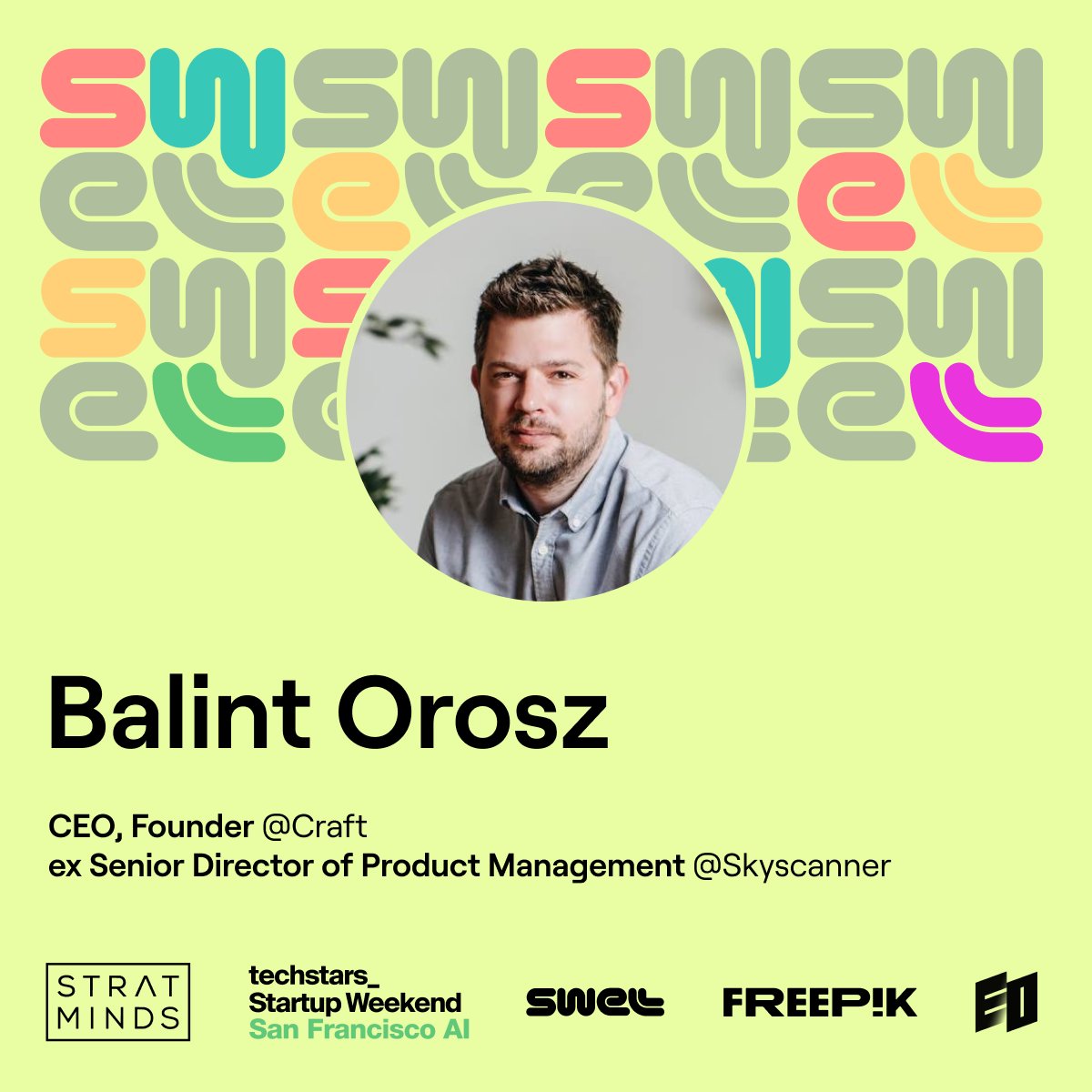 TechstarsSWSF's tweet image. Proud to have Balint Orosz @balintorosz  , Founder &amp;amp; CEO of Craft and former Senior Director of Product Management @Skyscanner , in today’s speaker lineup at The Future of Design: AI x UX - part of Techstars ‍Startup Weekend San Francisco AI and @StratMindsVC .

🟠 The Future of…