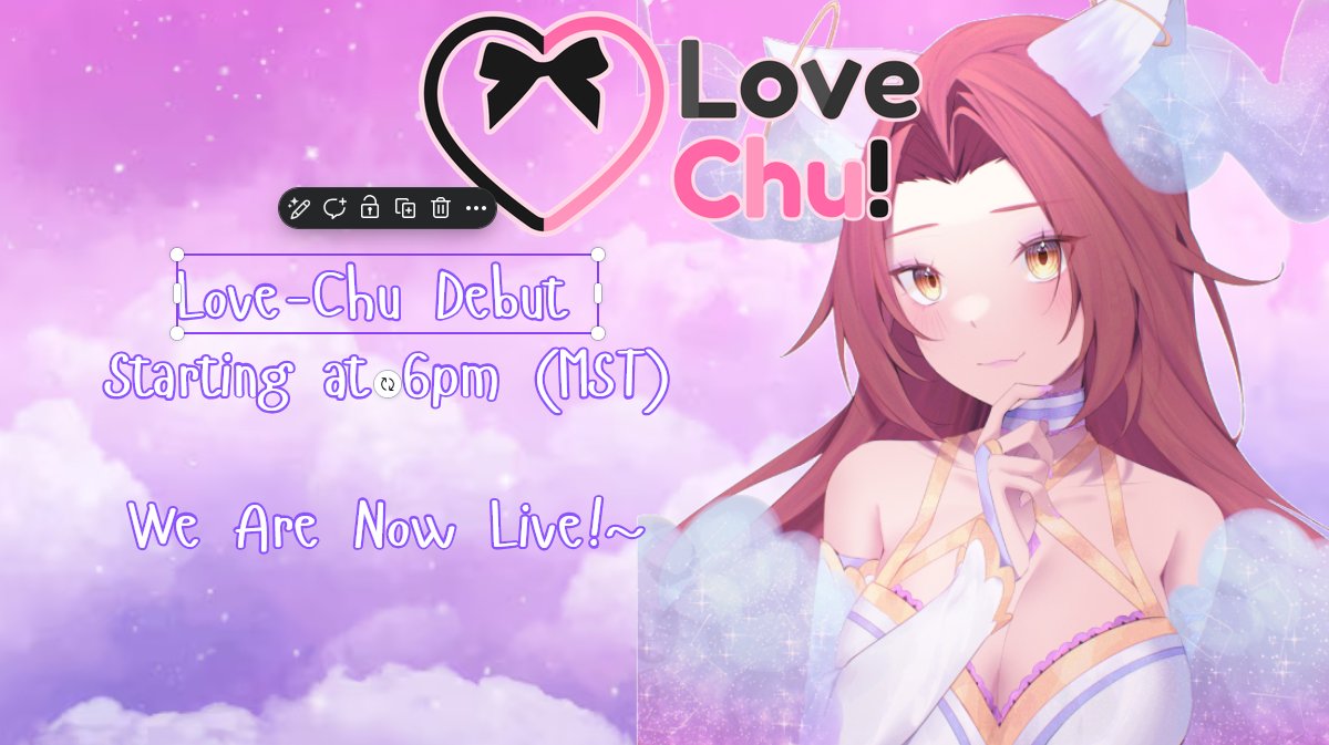 Awooo~💜💙

We are live now!!! I am doing my #LoveChu Debut! Super excited &amp; hope to see you all there!

Mwahhh :3

#Vtuber #ENVtubers #streamer