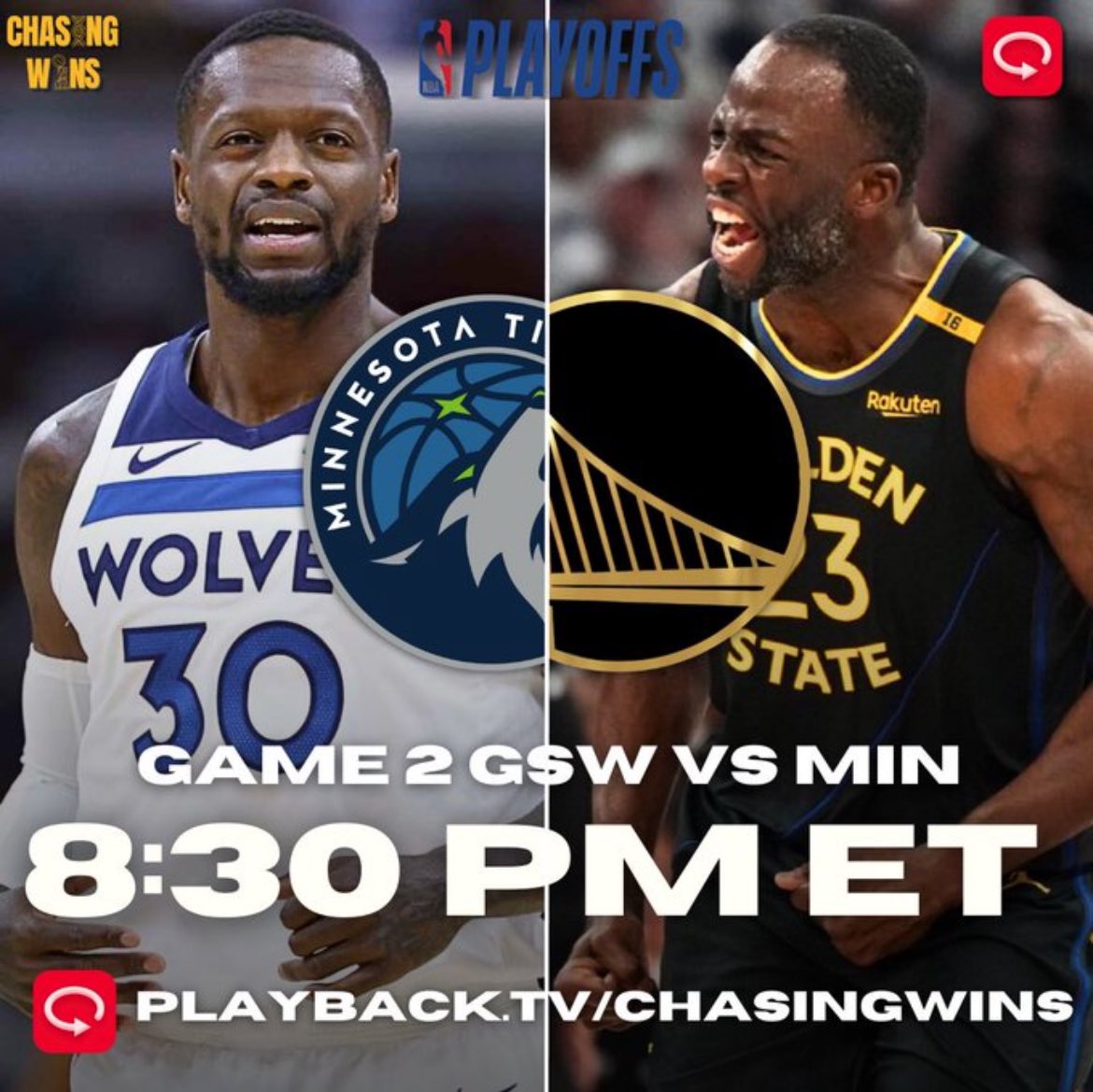 #DubNation,

For the 2024-25 season, we’ll be doing LIVE WATCHES for EVERY. SINGLE. GAME.

WCSF G2: Warriors at Timberwolves

Tonight at 5:30 pm PST/8:30 pm EST

Join the stream (link in replies)