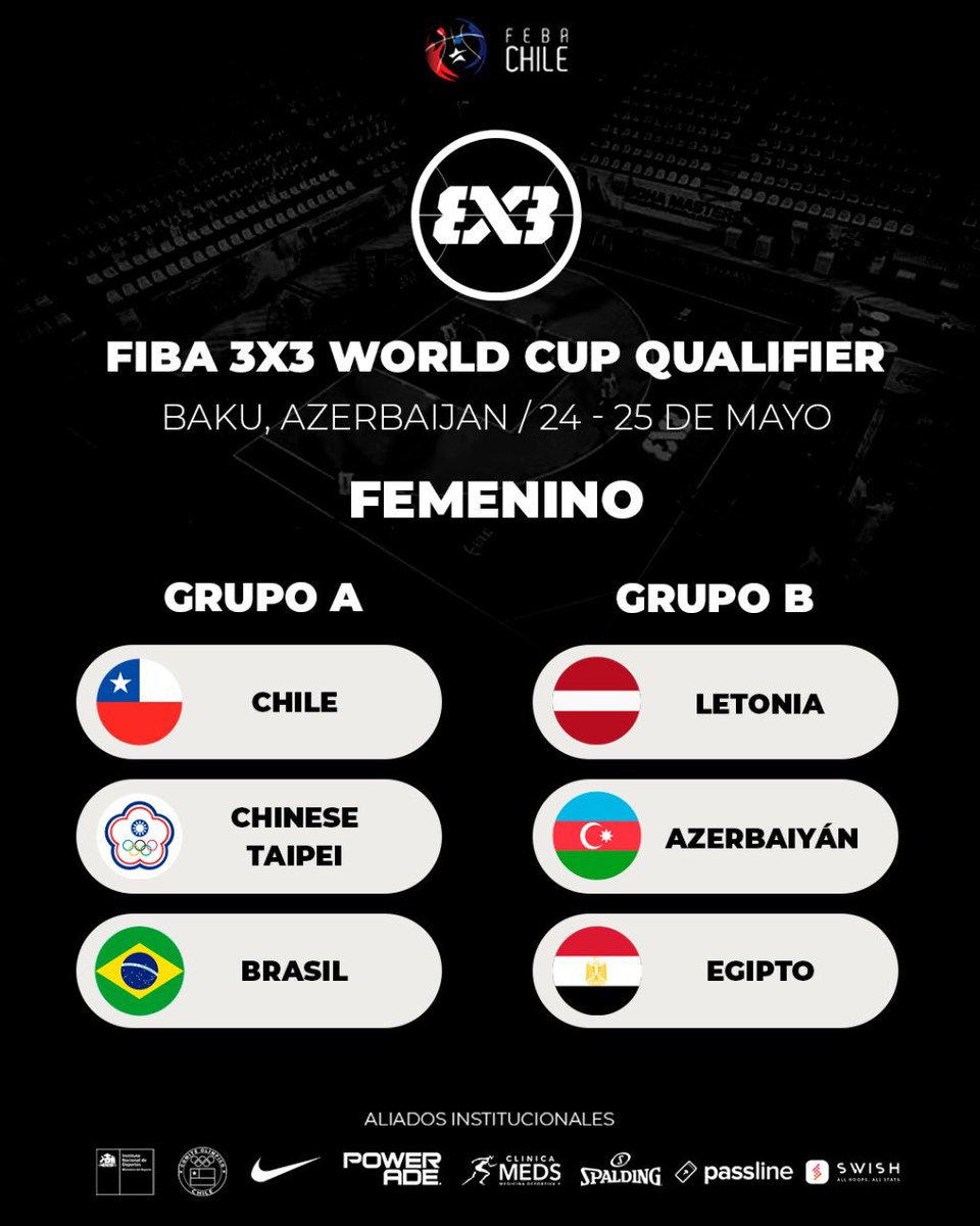 3x3: ¡Chile comienza el sueño mundialista! 🇨🇱⛹🏽‍♀️

FIBA dio a conocer en esta jornada los grupos que conformarán el Clasificatorio del Mundial de Basket 3x3 que se disputará del 24 al 29 de junio en Ulán Bator, Mongolia. 

La selección nacional femenina, ubicadas en la posición 18ª