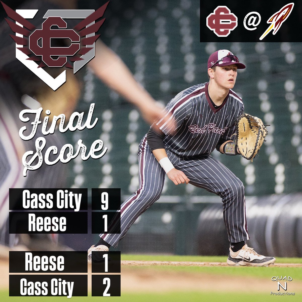 Cass City Baseball Program Sweep 🧹 of the Reese Rockets! #winnerswork #team127