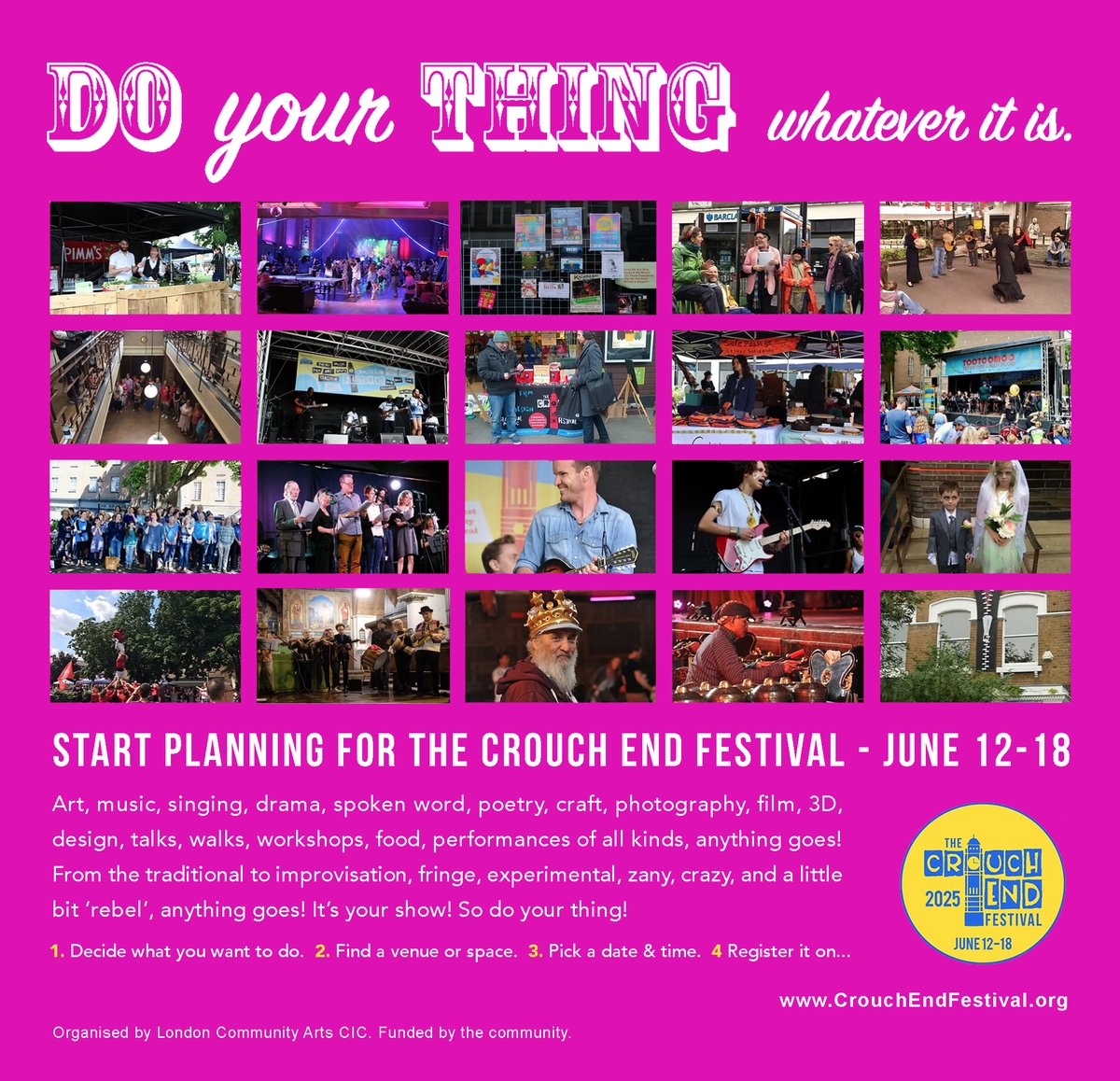 Crouch End Festival (@crouchendfest) on Twitter photo DO YOUR THING! Anyone can perform at the Crouch End Festival. we do not judge you. It's an opportunity to showcase your talent. June 12-18th
<a href="/Crouch_End/">Crouch_End</a> <a href="/crouchendlabour/">Crouch End 🌹 Labour</a> <a href="/crouchendforum/">Crouch End Forum</a> <a href="/n8/">n8</a> <a href="/HornseySchool/">Hornsey School</a> DO YOUR THING! Anyone can perform at the Crouch End Festival. we do not judge you. It's an opportunity to showcase your talent. June 12-18th
<a href="/Crouch_End/">Crouch_End</a> <a href="/crouchendlabour/">Crouch End 🌹 Labour</a> <a href="/crouchendforum/">Crouch End Forum</a> <a href="/n8/">n8</a> <a href="/HornseySchool/">Hornsey School</a>