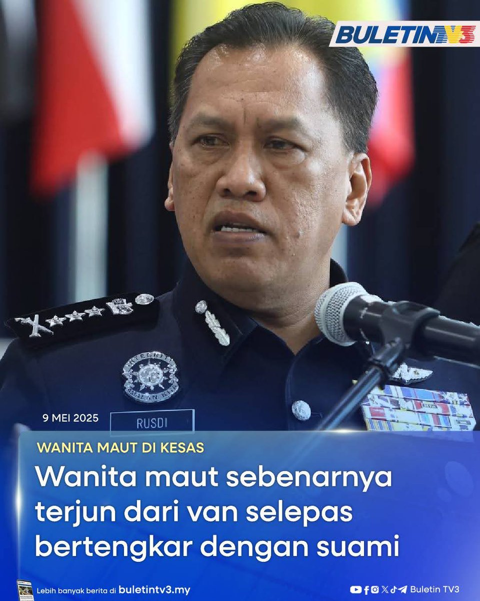 BuletinTV3's tweet photo. WANITA MAUT DI KESAS | Wanita yang ditemui maut selepas tercampak dari sebuah van di Lebuhraya Shah Alam (Kesas) pada Selasa lalu dipercayai terjun dengan sendiri selepas bertengkar dengan suaminya.
#BuletinTV3 #KESAS #MautTerjunVan #BertengkarDenganSuami https://t.co/dwlGz2oYQb