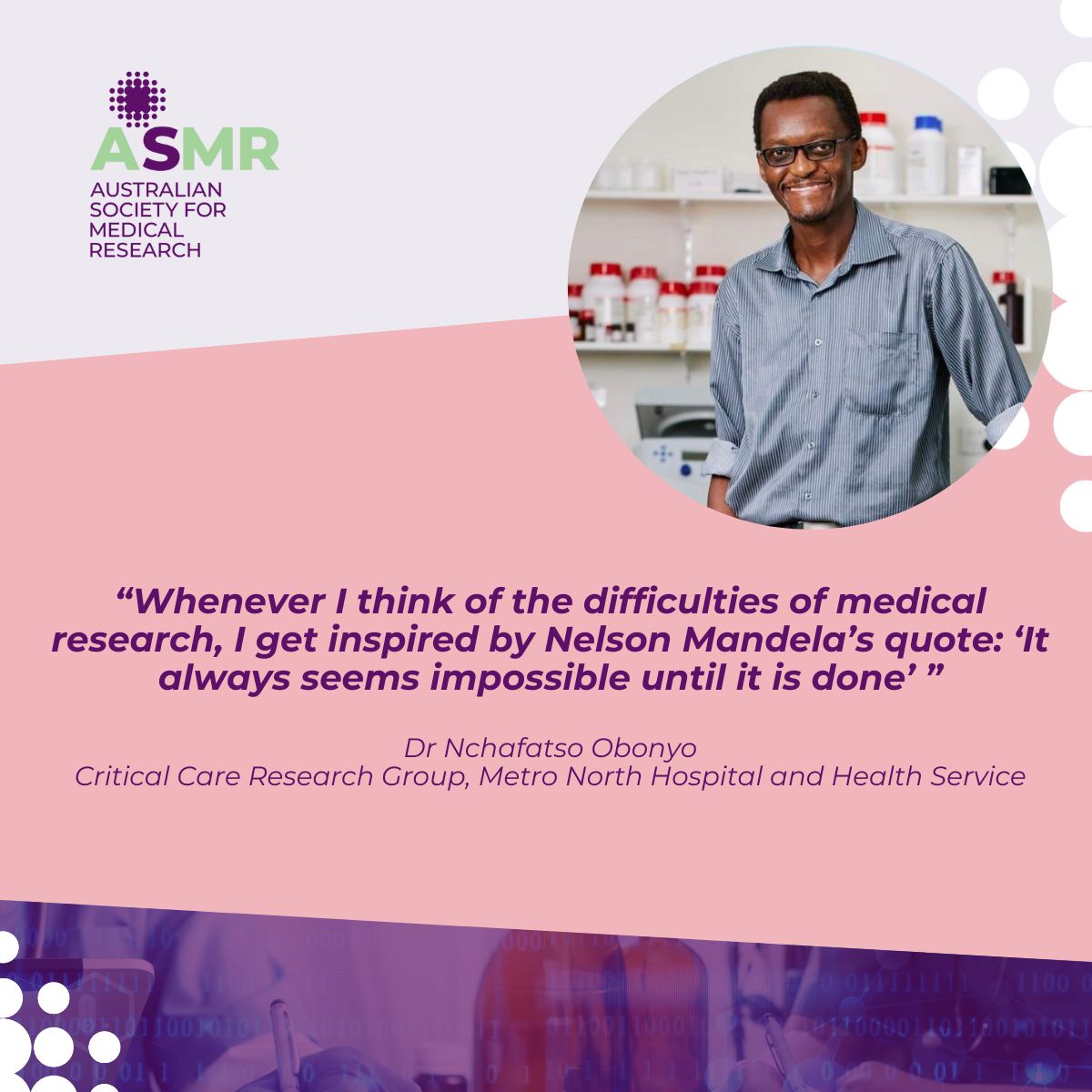 The Australian Society for Medical Research (ASMR) (@theasmr1) on Twitter photo <a href="/heartfoundation/">Heart Foundation</a> <a href="/KatF_Brown/">Katharine Brown</a> <a href="/TheKids_AU/">The Kids Research Institute Australia</a> <a href="/ourANU/">ourANU</a> <a href="/MaddisonMellow/">Maddison Mellow</a> <a href="/UniversitySA/">UniSA</a> Dr Nchafatso Obonyo <a href="/Nchaffyz/">Nchafatso Obonyo</a>, originally from Kenya, is a postdoc fellow at the Critical Care Research Group <a href="/CCRG_Research/">Critical Care Research Group</a> <a href="/QCVRN/">Queensland Cardiovascular Research Network</a>. His research explores how bloodstream infection leading to septic shock affects heart and small blood vessel function. <a href="/heartfoundation/">Heart Foundation</a> <a href="/KatF_Brown/">Katharine Brown</a> <a href="/TheKids_AU/">The Kids Research Institute Australia</a> <a href="/ourANU/">ourANU</a> <a href="/MaddisonMellow/">Maddison Mellow</a> <a href="/UniversitySA/">UniSA</a> Dr Nchafatso Obonyo <a href="/Nchaffyz/">Nchafatso Obonyo</a>, originally from Kenya, is a postdoc fellow at the Critical Care Research Group <a href="/CCRG_Research/">Critical Care Research Group</a> <a href="/QCVRN/">Queensland Cardiovascular Research Network</a>. His research explores how bloodstream infection leading to septic shock affects heart and small blood vessel function.