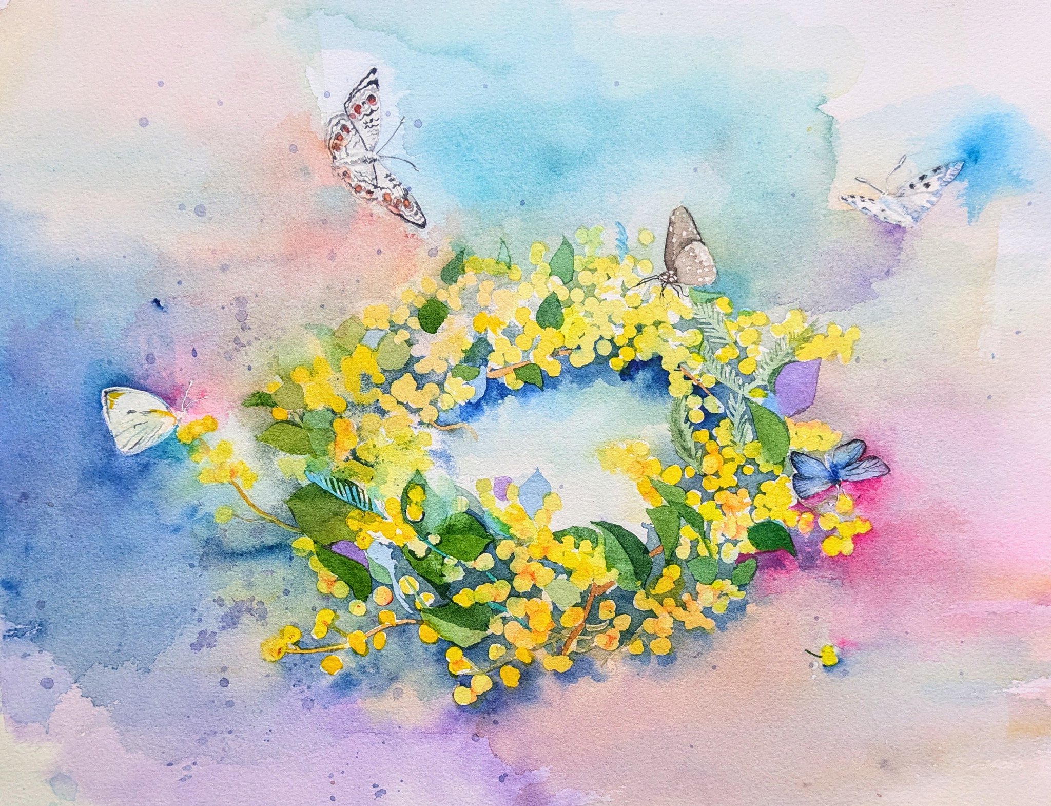 透明水彩】イラストメイキング【ポピーとねこ】○Watercolor