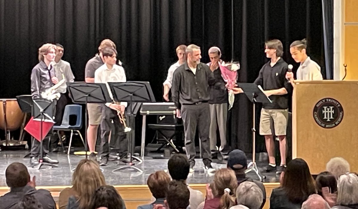 The students showed their gratitude to Mr. Webster for his dedication to the Holy Trinity Music Program. All of the students are to be commended for their exceptional performances this evening.