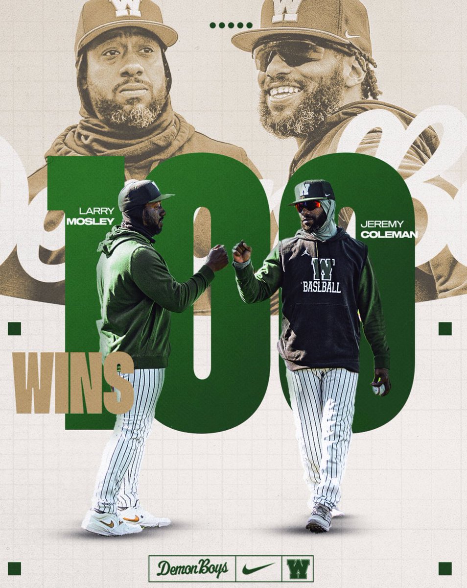 Boom!  Congratulations to coach Mosley and Coleman on 100 wins! <a href="/DEMONSBSBL/">Westlake HS Baseball</a>