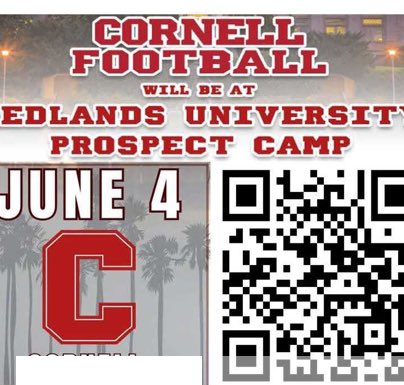 Thank you <a href="/DanSwanstrom/">Dan Swanstrom</a> for the camp invite <a href="/BigRed_Football/">Cornell Football</a>
