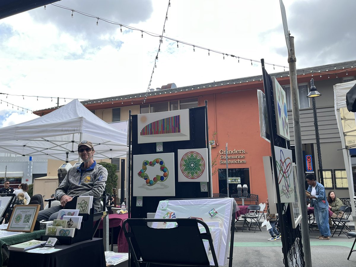 dansmath's tweet image. My second time showing math art at the Montclair Village Art Walk. People stopped and said “That’s cool! That’s math?”