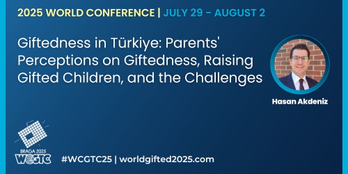 H_Akdenzz's tweet photo. Proud to present at @wcgtc 
📌 Supporting Twice-Exceptional Students
📌 Psychosocial Skills for Talent Development
📌 Giftedness in Türkiye – Parents’ Voices &amp; Challenges
#WCGTC2025 #GiftedEducation #TwiceExceptional #TalentDevelopment #PsychosocialSkills #ParentingGifted https://t.co/jwbdrLh8ZG