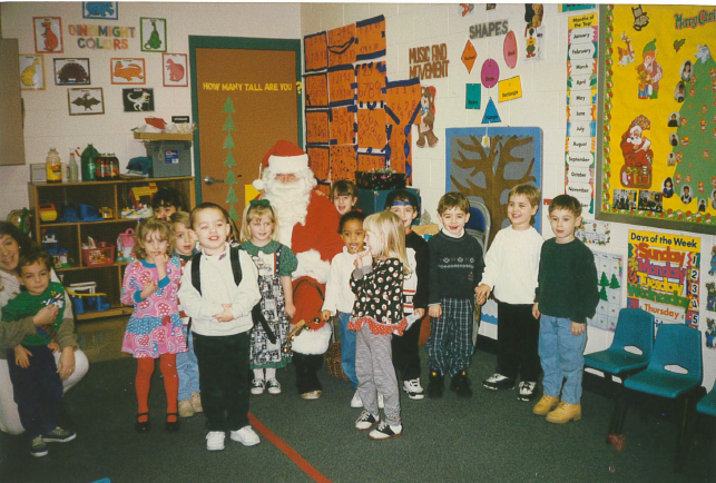 51 days until our 60th Anniversary celebration!

Today's archive find are pictures of preschoolers getting a visit from Santa in 1997.