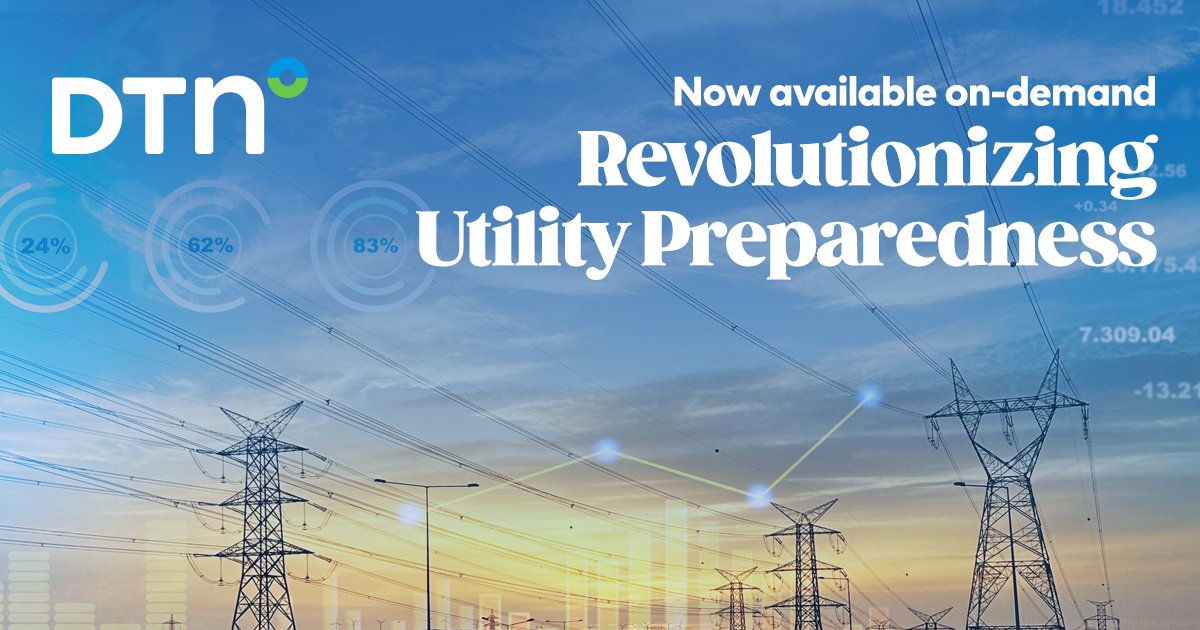 DTNWeather's tweet image. Thank you to the #UtilityIndustry leaders who participated in our recent joint #webinar w/@Esri. The #replay is now available to watch #OnDemand: dtn.link/p6xxph

#utilities #Esri #EsriGIS #WeatherIntelligence #wx #weather #OutagePrediction #PowerOutage #WeatherRisk