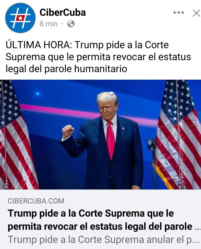 Yanet Amador Hidalgo (@yhidalgo5596) on Twitter photo Estimado <a href="/RepCarlos/">Rep. Carlos A. Gimenez</a>, parece que tiene algo más de qué preocuparse que Cuba, ¡y no es en La Habana! Está en el buen suelo de EEUU, donde Trump pide revocar el estatus legal del parol. Mucho sufrimiento y desgaste en estos meses para los inmigrantes con TRUMP.
<a href="/AdriGarSan95/">Adrián García 🦁💢</a> Estimado <a href="/RepCarlos/">Rep. Carlos A. Gimenez</a>, parece que tiene algo más de qué preocuparse que Cuba, ¡y no es en La Habana! Está en el buen suelo de EEUU, donde Trump pide revocar el estatus legal del parol. Mucho sufrimiento y desgaste en estos meses para los inmigrantes con TRUMP.
<a href="/AdriGarSan95/">Adrián García 🦁💢</a>