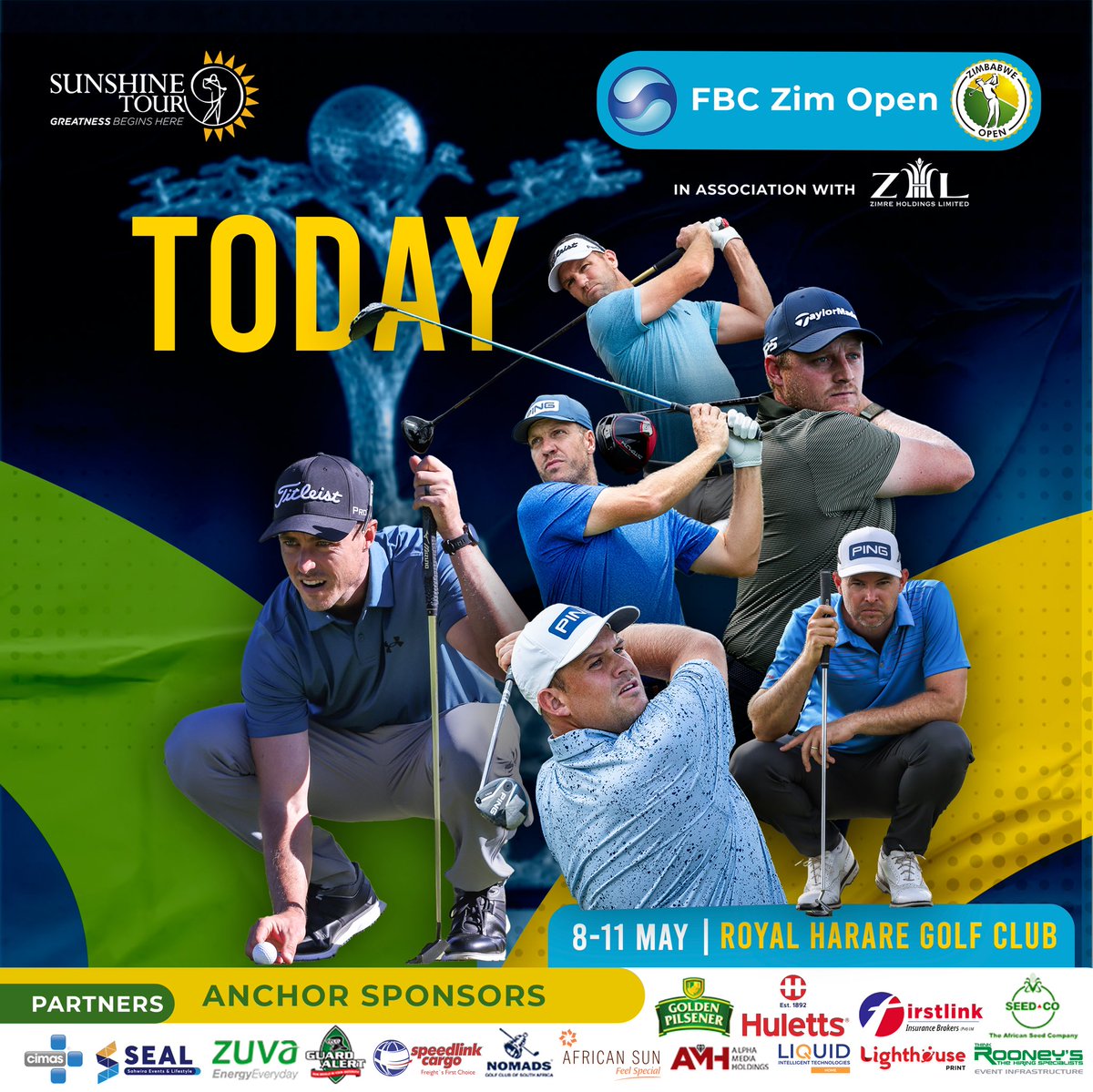 And it’s a wrap! DAY 1: ROUND 1. 
Welcome to the 2025 FBC ZIM OPEN 

#ZimOpen2025 #DayOne #SwingForZimbabwe #ItBeginsNow